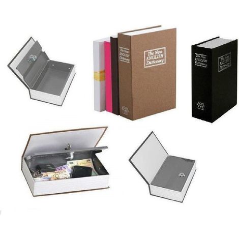 TrAdE Shop Traesio - Cassaforte Di Sicurezza Finto Libro Piccolo Soldi E Salvadanaio + 2 Chiavi -