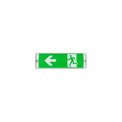 Éclairage LED secours, lampe de sortie de secours avec batterie jusqu'à 3 h, panneau de 4 pictogrammes