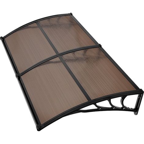 Auvent de porte d'entrée 38 x 78 pouces, protection contre la pluie et le soleil, auvent polycarbonate avec support métallique (1/5)