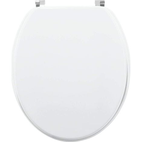 Wirquin – Abattant wc en MDF blanc en forme de U avec charnières inox – 21230004 (1/5)