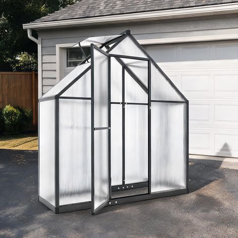 Serre de jardin noir en aluminium Polycarbonate 170 x 58 x 195 cm (1/5)