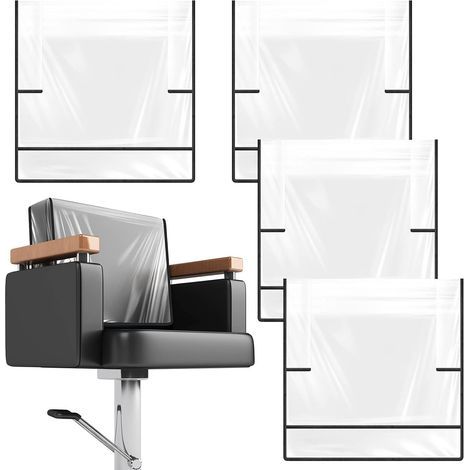 Lot de 4 housses de dossier de chaise de salon en plastique transparent pour la plupart des chaises de salon standard Protège les chaises contre les taches, les produits chimiques (1/5)
