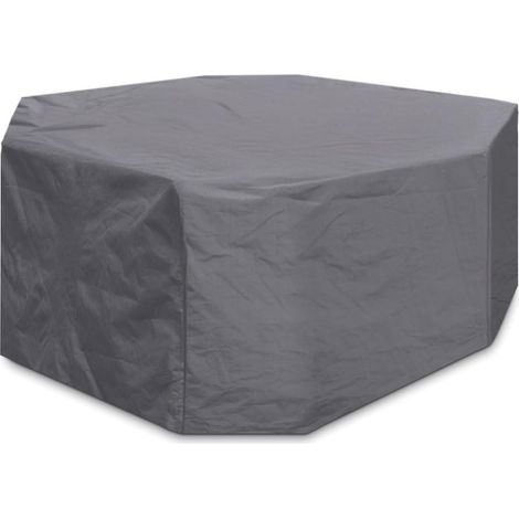 Perel Funda impermeable y resistente a los UV para conjunto de jardín 220 x 220 x 95 cm, cubierta octogonal contra lluvia y suciedad, funda exterior robusta para muebles de jardín, gris (1/4)