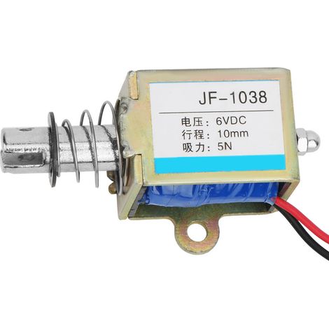 Électroaimant JF-1038 5N 6V CC, type push-pull, solénoïde, course de 10 mm (1/5)