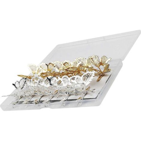 Lot de 12 pinces à cheveux papillons métalliques pour femmes (1/5)