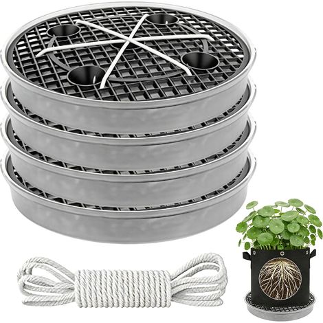 Lot de 4 soucoupes en tissu auto-arrosage - 30 cm - Soucoupe pour plantes auto-arrosantes - Soucoupe pour plantes - Pour le jardin et l'intérieur (1/5)
