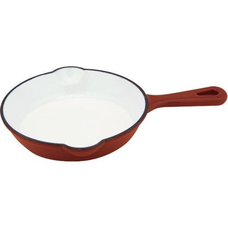 Ilsa mini padella ghisa rossa 2 becchi professionale 16 cm