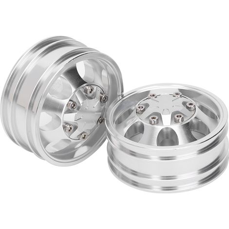 Jantes et moyeux de roues avant et arrière à 7 rayons pour camion tracteur Tamiya 1/14 (roues avant) (1/5)