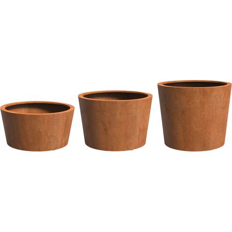 Adezz Conic mit Boden Pflanzgefäß aus Corten-Stahl Pflanzkübel Blumentopf