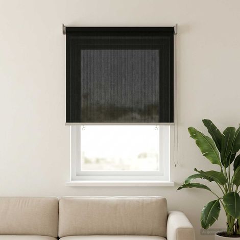 vidaXL Tenda a Rullo Esterno Blocco UV 90% Nero 80 x 140 cm HDPE