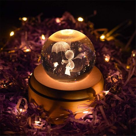 3D wooden rotating music box with elk and moon - Home decoration(little prince and rose) (1/5)