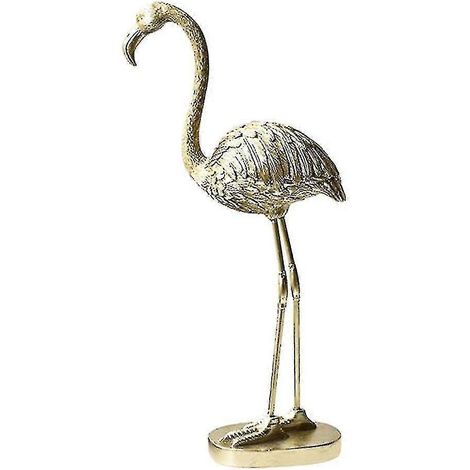 Figurine Flamant rose doré, statue en résine, sculpture animale, œuvre d'art pour la maison - En stock (1/5)