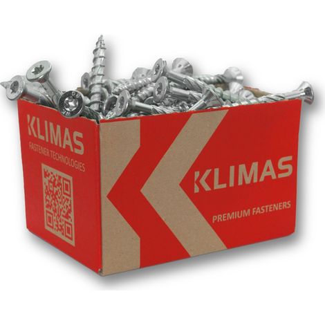 500 St. KLIMAS Spanplattenschraube Größe 3,0 x 35 mm mit ETA Zulassung 18/0817, hell verzinkt