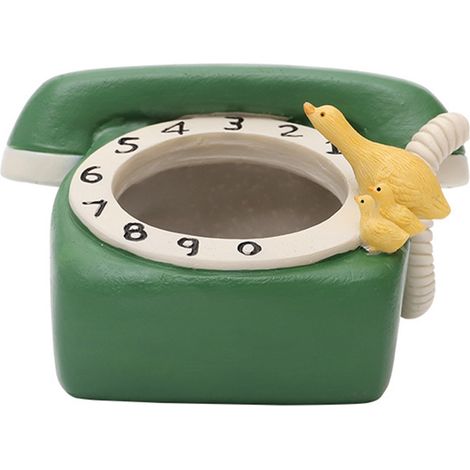 Pot à succulentes vintage en résine verte, en forme de télévision ou de radio, pot à bonsaï de bureau original (1/5)