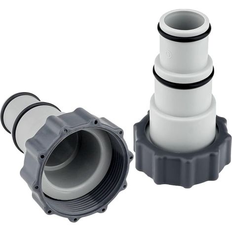 2 Pièce Adaptateur Tuyau Piscine,Adaptateur de Tuyau Piscine,Adaptateur Tuyau de Piscine avec Bague D'étanchéité pour Piscine Pompes à Connexion Filetée