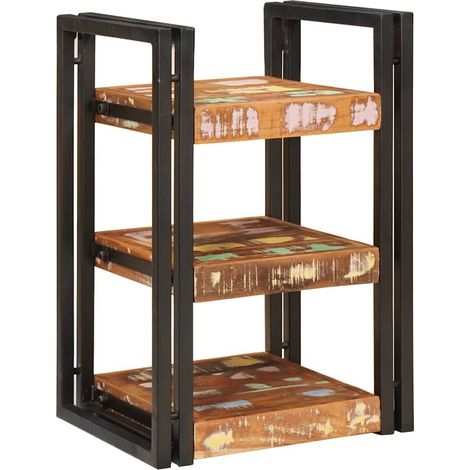 Table de chevet 2 pcs Cabinet de chevet Table de nuit Bois massif de récupération (1/5)
