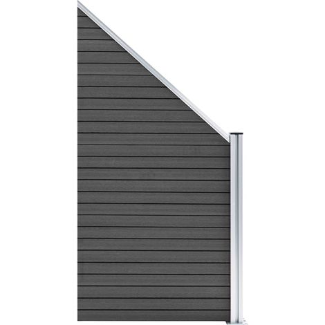 Panneau de clôture de Jardin,design simple WPC 95x(105-180) cm Noir -91487 (1/5)