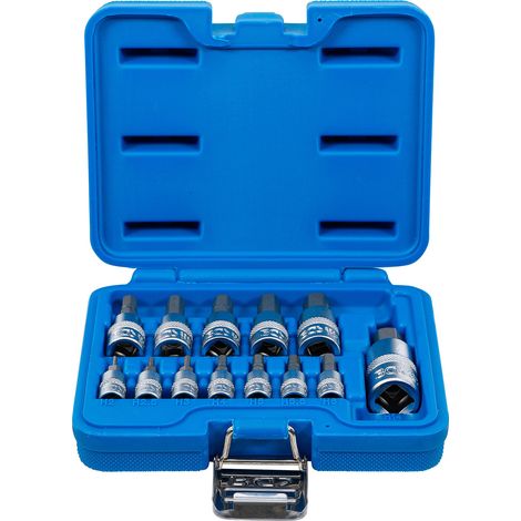 BGS  Juego  de  puntas  con  adaptador  de  cuadrado  interior  6,3  mm  (1/4")  /  10  mm  (3/8")  /  12,5  mm  (1/2")  y  hexágono  interior  2  -  14  mm,  13  piezas  -  74257 (1/5)