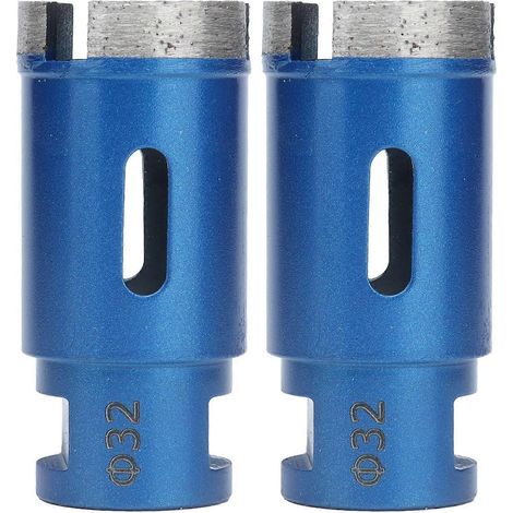 2 Stück Marmorlochöffner 32 mm, geschärft, robust, blau, Lochsägen für Marmor, Granit, Keramik