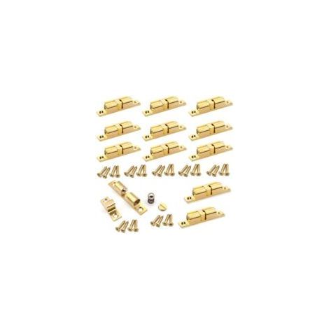 Set mit 12 universellen Doppelkugelverschlüssen aus Messing – für Küchentüren, Schränke und Regale – Gold (1/5)
