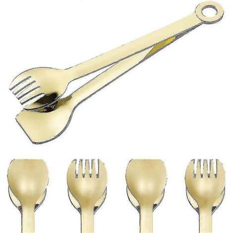Set mit 4 vergoldeten kleinen Servierzangen - Mini-Vorspeisenzangen aus Edelstahl (1/5)