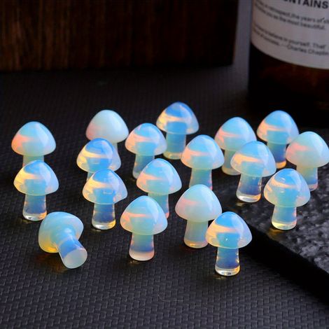 Lot de 15 : Champignons en cristal de 0,8 pouce — Ornements miniatures pour paysages, pots de fleurs et aquariums (1/5)