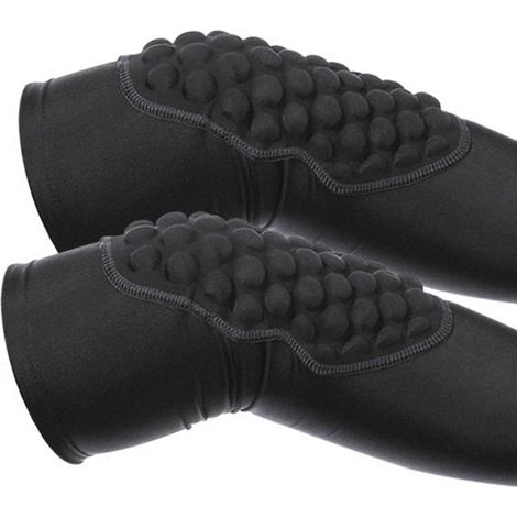 Lot de 2 genouillères pour enfants, noires, douces et respirantes, légères et résistantes aux chocs, genouillères de protection pour le sport, protège-genoux. (1/5)
