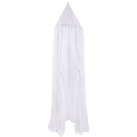 Baldaquin de lit en Matériel en mousseline de soie pour enfant/bébé, moustiquaire de lit pour chambre enfant, pour jeu/lecture, moustiquaire bébé pour fille en blanc, hauteur 240 cm