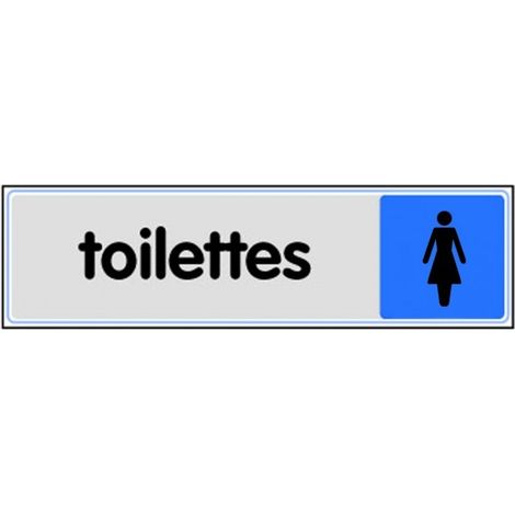 Plaque de porte Toilettes avec figurine dame - couleur 170x45mm - 4036496