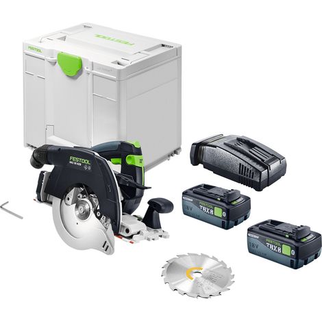 Festool HKC 55 KEB-Basic Akku Handkreissäge 18 V 160 mm Brushless + 2x Akku 8,0 Ah + Schnellladegerät + Systainer