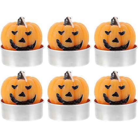 6 bougies citrouille orange (1/3)