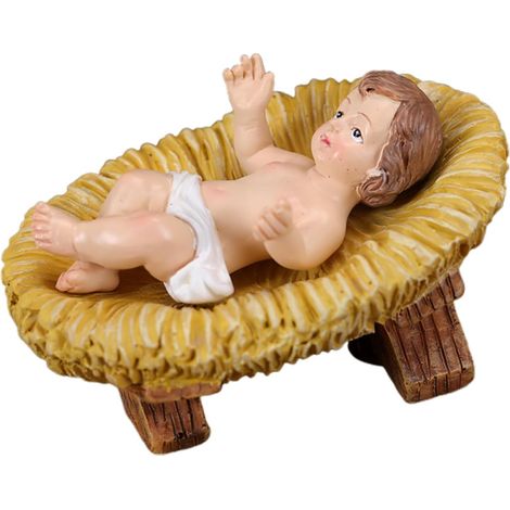 Figurine Enfant Jésus - Lot De 6 - Résine - Scène De Nativité - Décoration Noël Intérieur - 7,5 Cm Et 5 Cm (1/5)