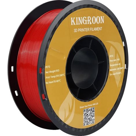3D-Druckfilament, PETG-Material, feste Form, 1 Rolle Rot (1/2)