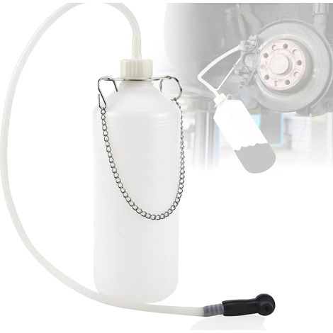 Réservoir de Liquide Frein 1L Bouteille Purgeur Purge Circuit Freinage avec Tuyau 60cm et Adaptateur en Caoutchouc Recuperation -