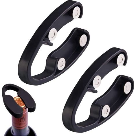 Set aus zwei schwarzen Weinfolienschneidern für sauberes und verletzungsfreies Öffnen, ein praktisches Werkzeug für Weinflaschen und ein Accessoire für Sommeliers. (1/5)