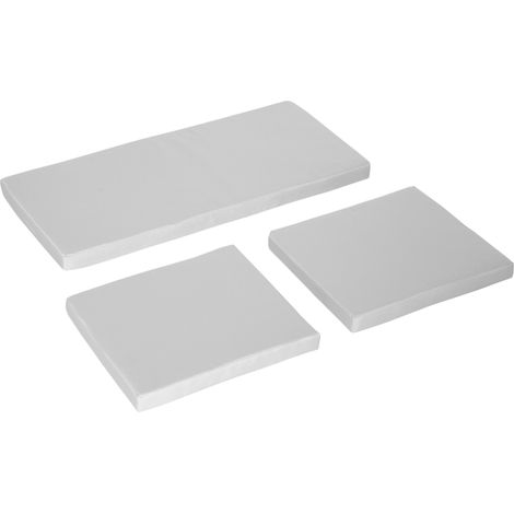 3-Piece Grey Polyester Seat Cushions for Garden Furniture 94 x 43 cm (1/5)