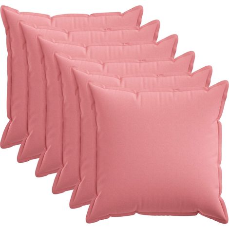 vidaXL Cushion Cover 6 pcs HOUTEN Pink 80 x 80 cm Faux Linen (1/5)