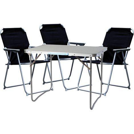 4-teiliges Campingmöbel Set schwarz 80x60x68cm-MMC330871+3xMPO2600S (1/4)