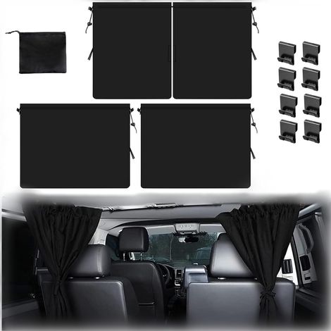 Rideaux de Séparation pour Voiture,Rideaux de Séparation de Voiture Protection Solaire,Rideau d'intimité de Voitures,Rideau Camping Car 3 Pièce,Amovibles,pour Plupart des Voitures (1/5)