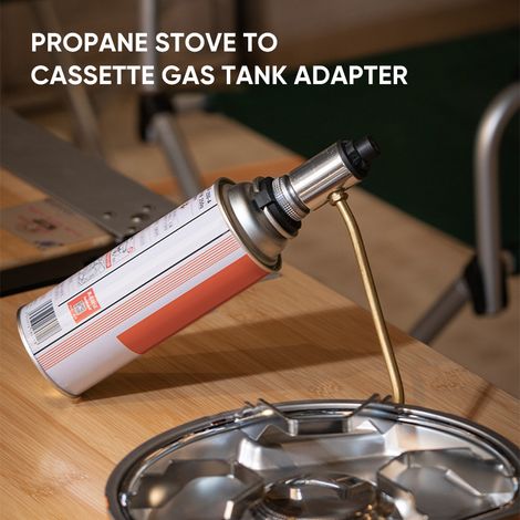 Adaptateur de cartouche de gaz propane, réchaud de camping à connexion de réservoir de cassette (1/5)
