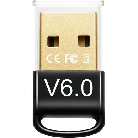 Adaptateur USB Bluetooth 6.0, récepteur audio BLE, émetteur Bluetooth, compatible avec les haut-parleurs, claviers, souris, casques et imprimantes Bluetooth. (1/5)