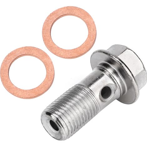 Vis de 10 mm M10x1,00 pour durite de pompe de frein de moto, compatible Suzuki, Honda, Kawasaki et Yamaha. (1/5)