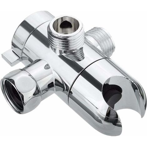[NEVER USED] 3-Way Shower Diverter Valve Mount G1/2 Handheld Shower Arm Diverter Splitter Polished Chrome Bathroom Shower System Replacement Part Attachment