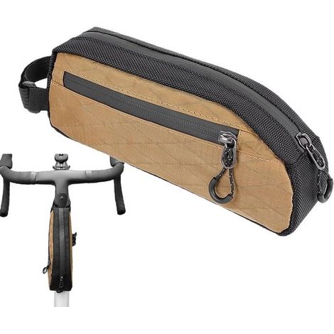 Bolsa para tubo superior de bicicleta - Bolsa para cuadro - Organizador de bicicleta - Diseño de nailon impermeable - 23 x 9,5 x 5 cm - Amarillo (1/5)