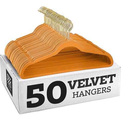 Lot de 10 cintres en velours antidérapants pour costumes et vêtements - Cintres fins gainés de velours, robustes et antiglisse, idéaux pour suspendre vestes et manteaux (1/4)