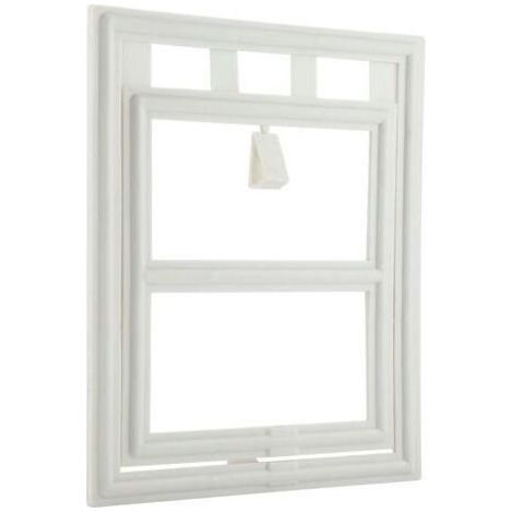 FENOPLASTICAPorte en plastique pour chien, chiot, chat, verrouillage magnétique, rabat de sécurité pour porte de fenêtre à moustiquaire (blanc L) (1/4)