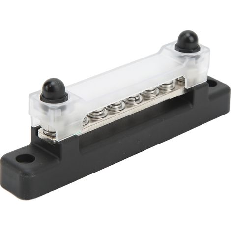 Batteriesammelschiene 6-polig, schwarzes ABS-Gehäuse, flexibler Stromverteilerblock aus Edelstahl für Wohnmobile (1/5)