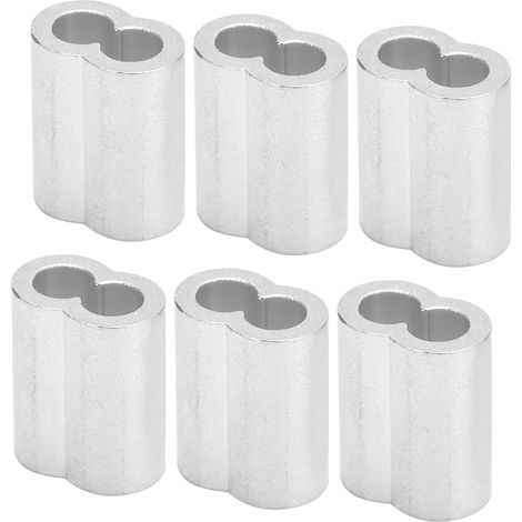 100 embouts de sertissage en aluminium M4, manchon à sertir, double trou, clip ovale en forme de 8, pince pour câble métallique (1/5)