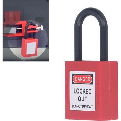 Cadenas à étiquette de verrouillage de 38 mm avec 2 clés, cadenas de sécurité à étiquette étanche à la poussière et à isolation énergétique en nylon technique, cadenas Loto de haute qualité. (1/5)