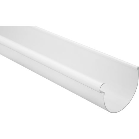 Dachrinnen Sparpaket - 130mm, stabiler Kunststoff PVC-U - RainWay L: Weiß, 30 Meter / 15 Stück